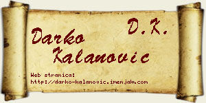 Darko Kalanović vizit kartica